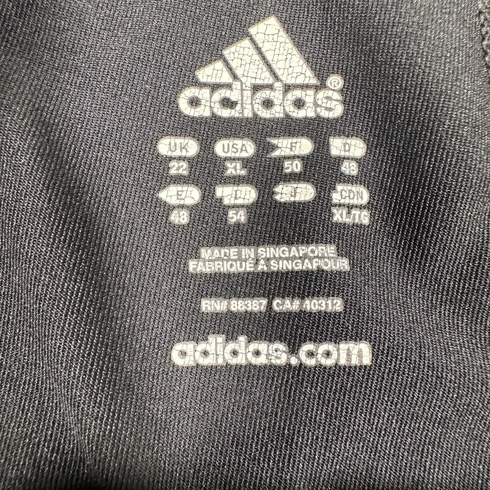Vintage Y2K Adidas Track Pants Black Red 3 Stripe Drawstring Size XL Zip Cuff